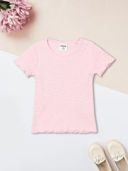 max - Pink Self Design Top