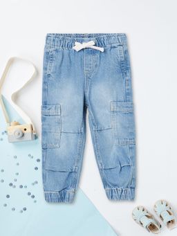 max - Blue Self Design Jeans