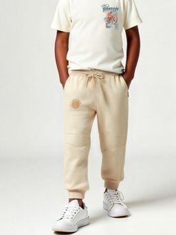 max - Beige Solid Joggers