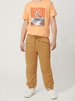 max - Beige Solid Joggers