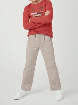 max - Beige Textured Trousers
