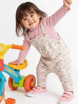 max - Yellow Printed Dungaree With Top