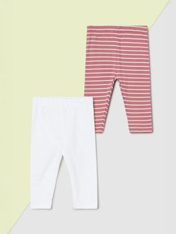 max - Multi-Color Self Design Leggings (Pack of 2)