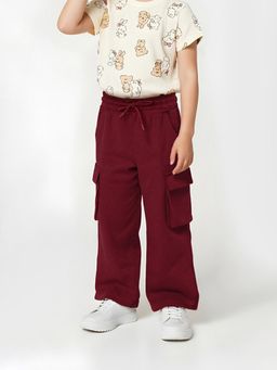 max - Burgundy Solid Pants