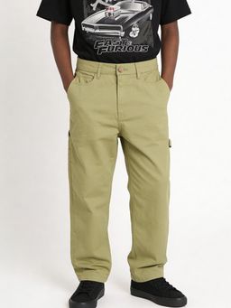 max - Olive Solid Trousers