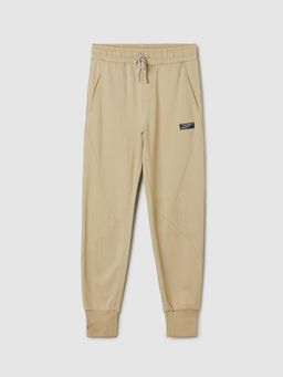 max - Beige Solid Joggers