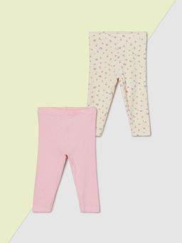 max - Multi-Color Self Design Leggings (Pack of 2)