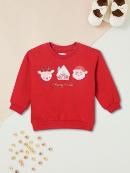 max - Red Embroidered Sweatshirt