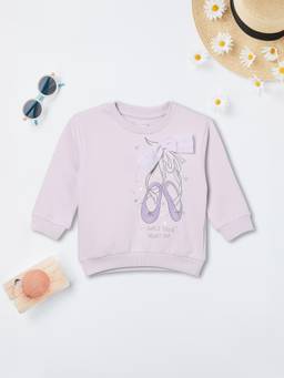 max - Lavender Self Design Sweatshirt