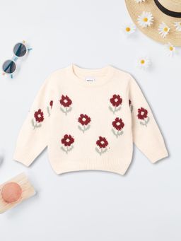max - Cream Embroidered Sweater