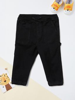 max - Black Textured Joggers