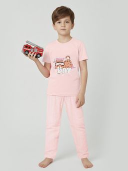 max - Pink Printed T-Shirt With Pyjama