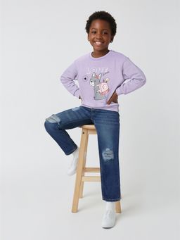 max - Lavender Printed Sweatshirt
