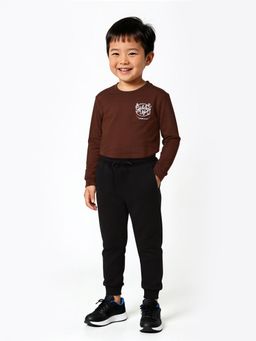 max - Black Self Design Joggers