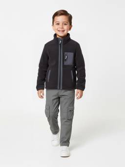 max - Grey Solid Bomber Jacket