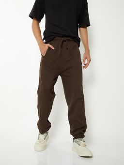 max - Brown Textured Joggers