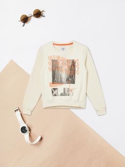 max - Beige Printed Sweatshirt