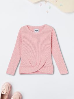 max - Pink Self Design Sweater