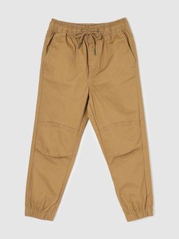 max - Beige Solid Joggers