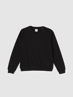 max - Black Self Design Sweatshirt