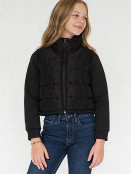 max - Black Solid Puffer Jacket