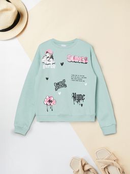 max - Green Printed Sweatshirt