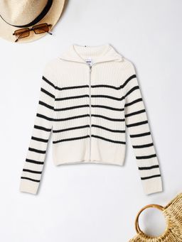 max - White Stripes Cardigan