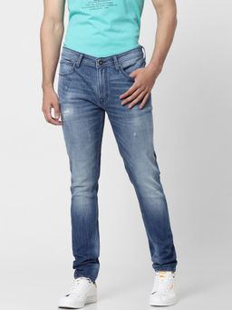 Jack & Jones - Blue Low Rise Liam Skinny Fit Jeans