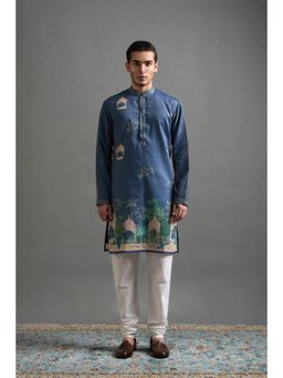 Gargee Designers - Shahi Bagh Blue Kurta With Pant