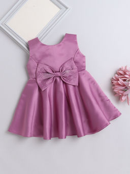 The Magic Wand - Girls Mauve Embellished Knee Length Dress