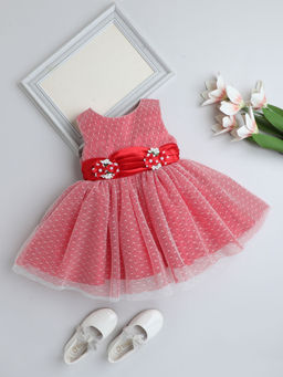 The Magic Wand - Girls Red Embellished Knee Length Dress