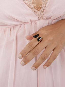 Joker and Witch - Joker & Witch Mabel Butterfly Big Black Stone Ring