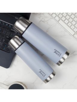 HomeTown - Fiesta Thermosteel Puro Vaccum Flask Combo Set Of 2 In Sky Blue Colour