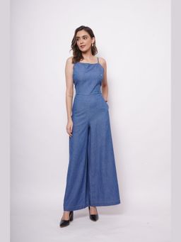 Western Era - Sleeveless Strappy Denim Jumpsuit