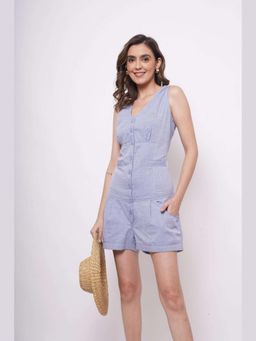 Western Era - Picnic Wear Sleeveless Denim Playsuit