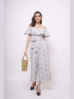 Western Era - Party Wear Off Shoulder Jumpsuit with Knotting