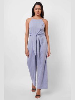 Western Era - Blue Sleeveless Jumpsuit with Front Knot
