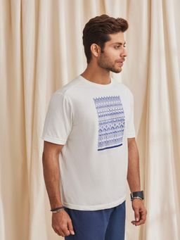B77 - Men's White Organic Cotton Crew Neck T-Shirt