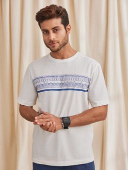 B77 - Men's White Organic Cotton Crew Neck T-Shirt
