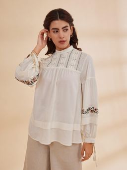 B77 - Sasha Organic Bamboo Embroidered Top