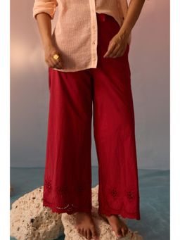 Western Era - Red Bloom Schiffli Trousers
