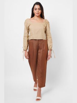 Western Era - Square Neck Mud Top With Elasticated Cuff