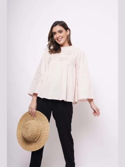 Western Era - Office Wear Pintuck Light Pink Top