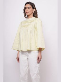 Western Era - Office Wear Pintuck Mint Green Top