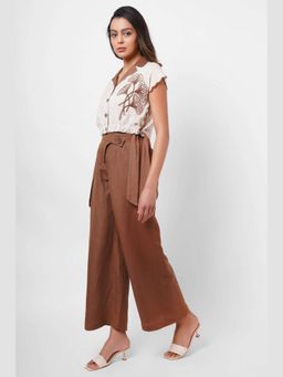 Western Era - High-Waist Wide-Leg Cotton Trousers With Side Button Detail