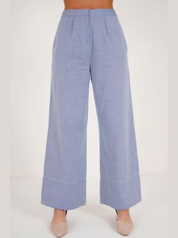 Western Era - Tailored Blue Herringbone Trouser