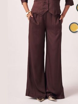 Western Era - Saira Chocolate Brown Wide-Leg Pants