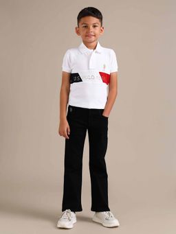 U.S. POLO ASSN. - Boys Black Cotton Solid Jeans
