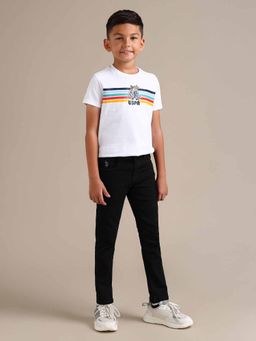 U.S. POLO ASSN. - Boys Black Cotton Solid Jeans