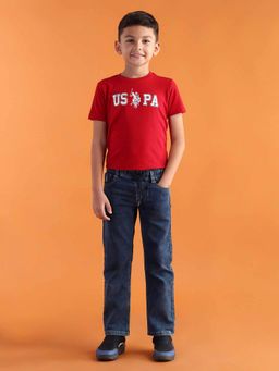 U.S. POLO ASSN. - Boys Blue Cotton Solid Jeans
